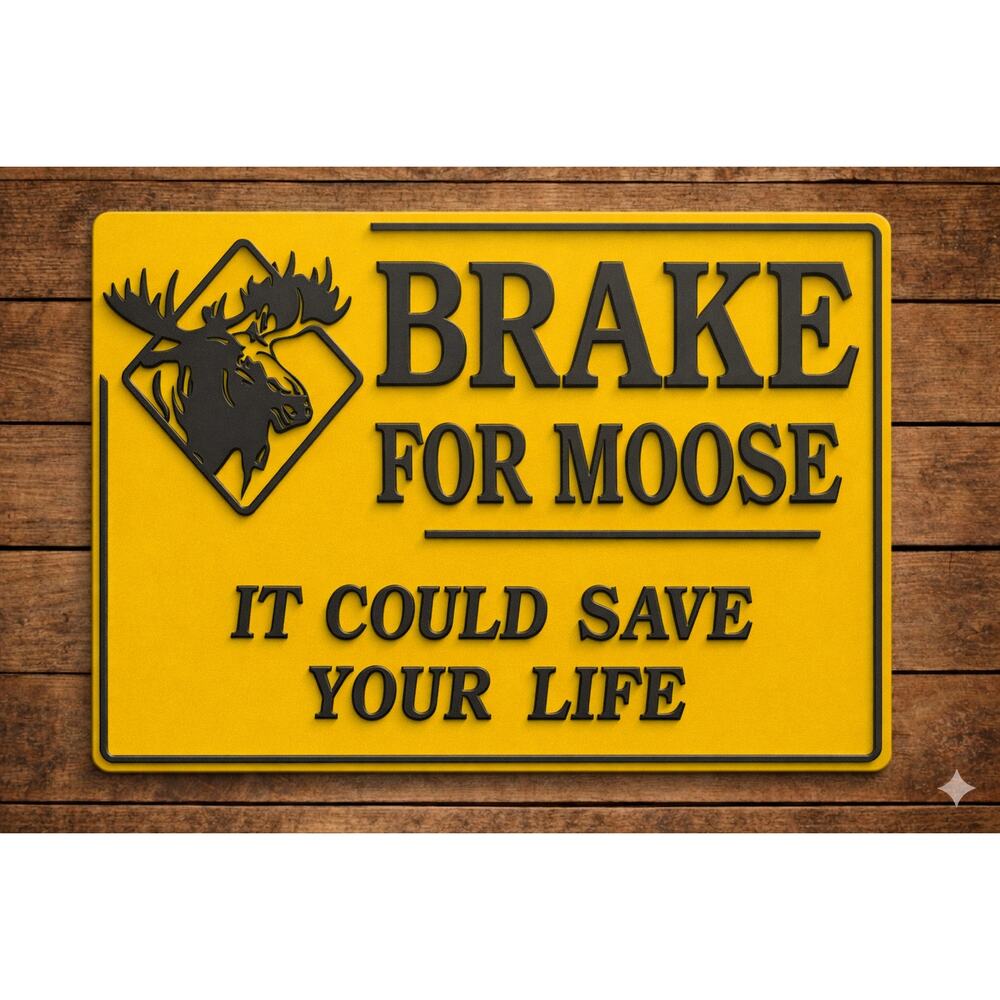 New Hampshire Brake For Moose Road Sign It Could Save Your Life Warning Safety